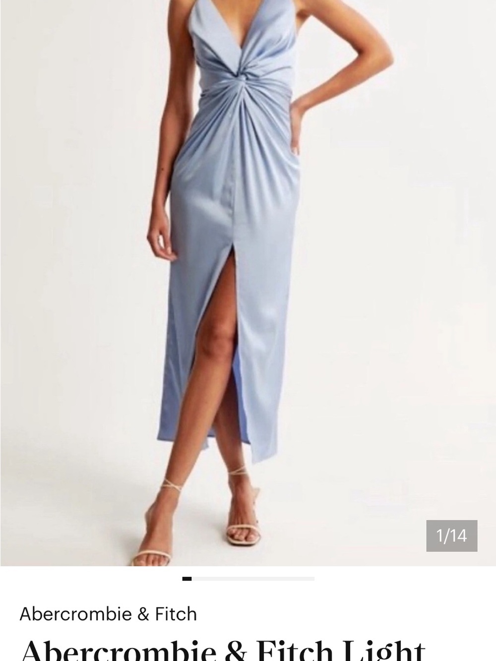 Abercrombie & Fitch Pale Blue Twist-Front dress